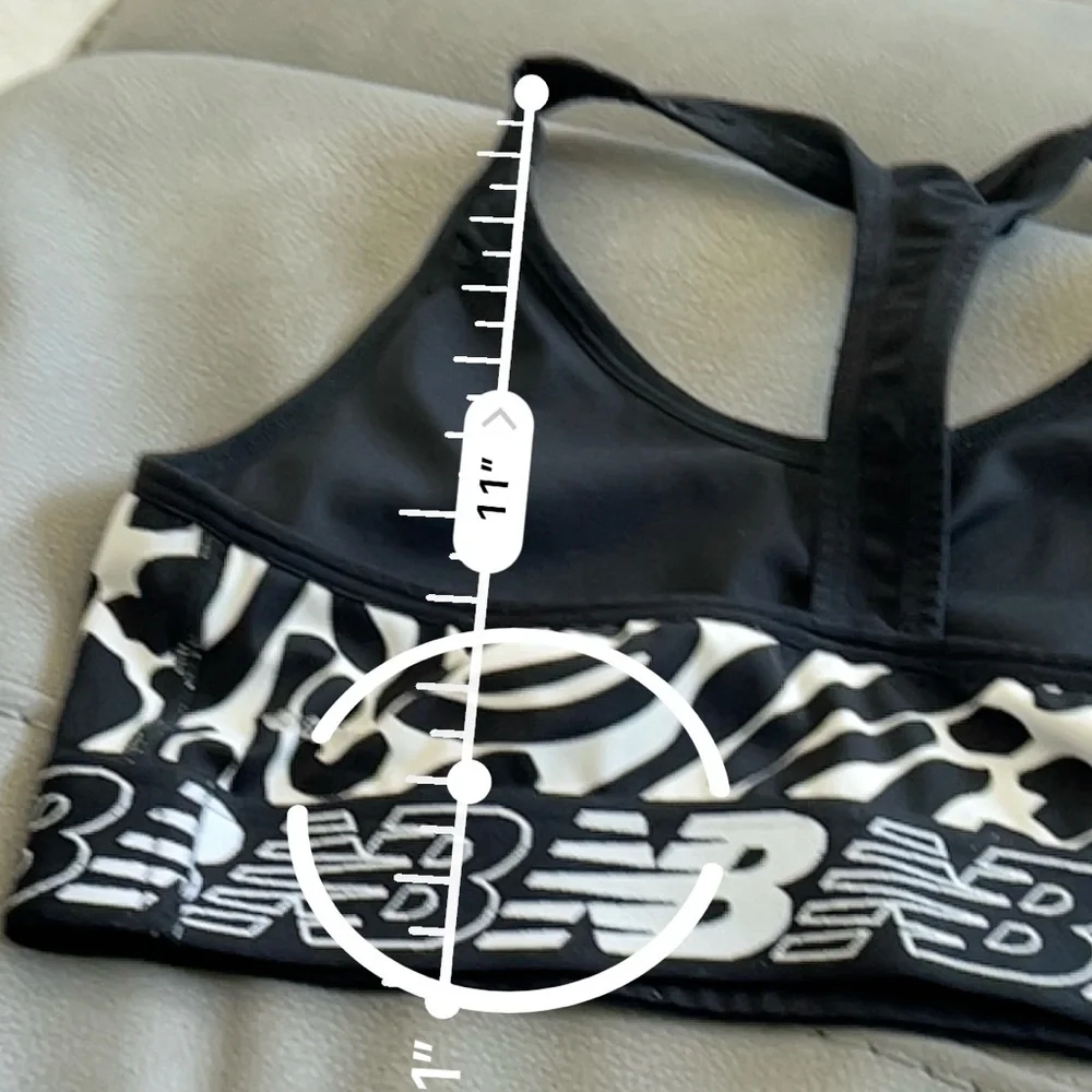 New Balance Black and White Sports Bra